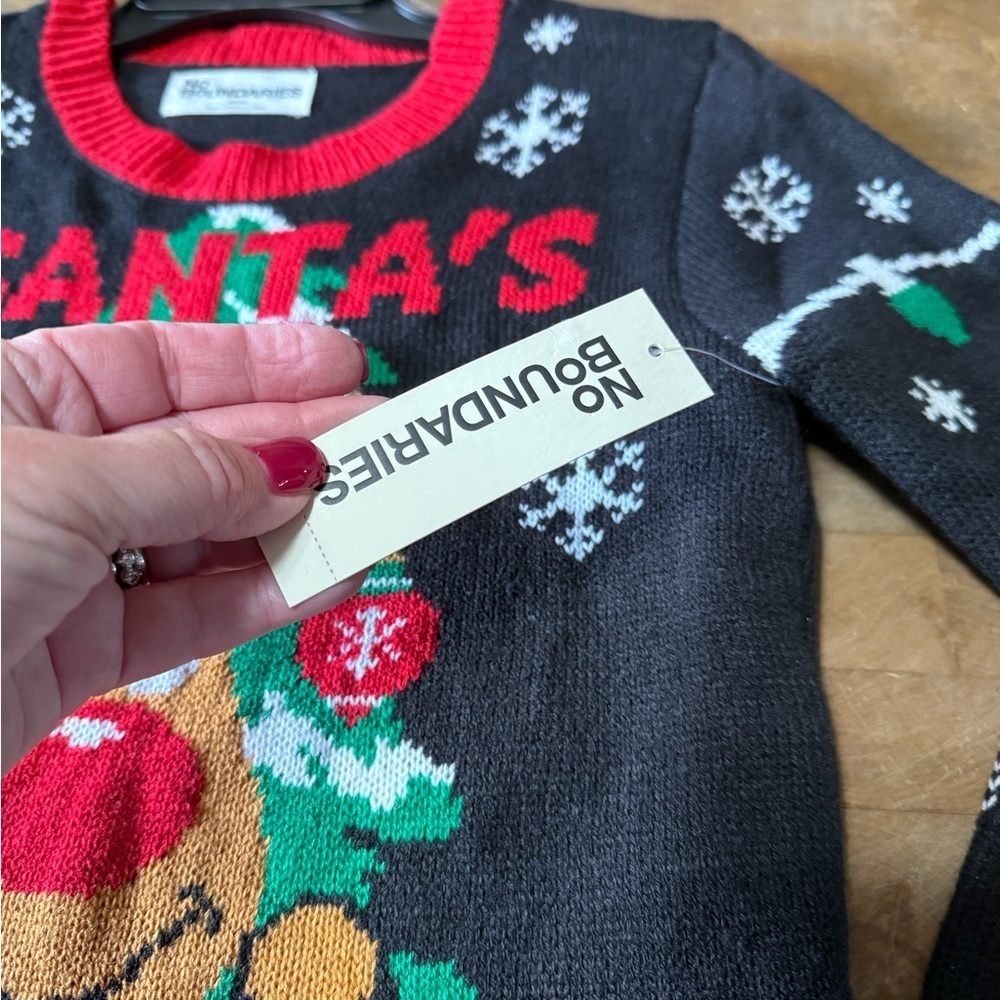 Brand New Santa’s Favorite Ugly Christmas Sweater Reindeer Tree Women’s Sz S - Picture 3 of 10